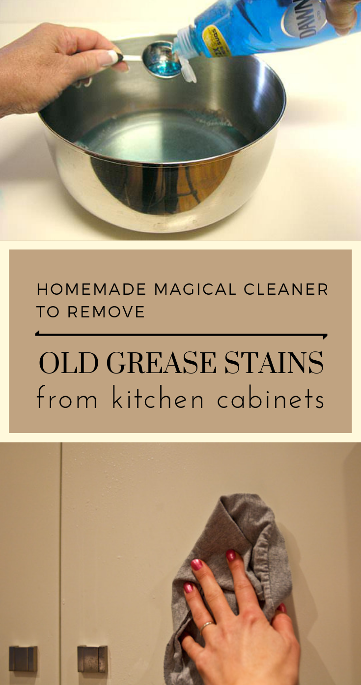 How to remove grease stains from white kitchen cabinets
