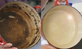No-Scrub, No-Soak Method To Clean Burnt-On Food Residues From Enamel Cookware